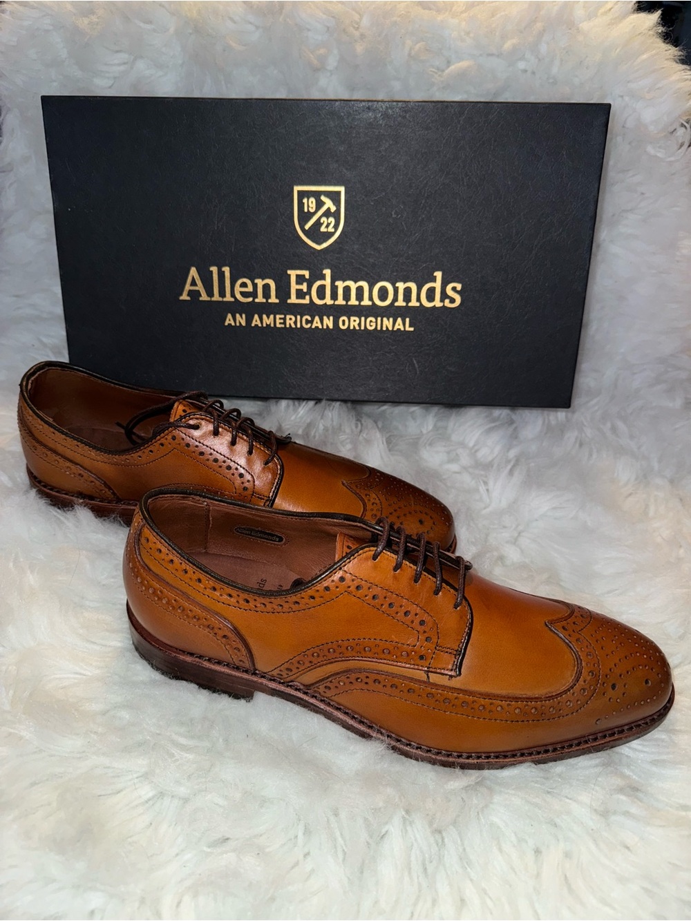 Allen Edmonds Men's Walnut Leather Wingtip Oxfords